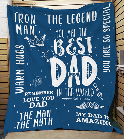 Iron Man - Best Dad Premium Mink Sherpa Blanket