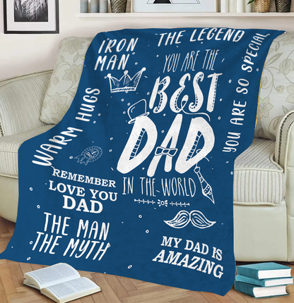 Iron Man - Best Dad Premium Mink Sherpa Blanket