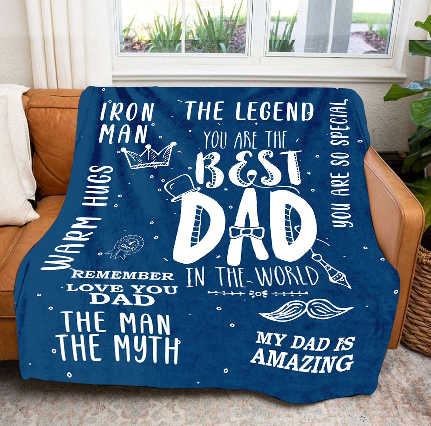 Iron Man - Best Dad Premium Mink Sherpa Blanket