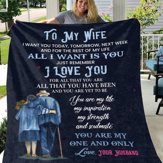 To My Wife - I Want You Today Premium Mink Sherpa Blanket