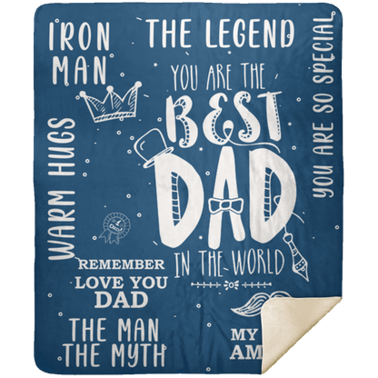 Iron Man - Best Dad Premium Mink Sherpa Blanket