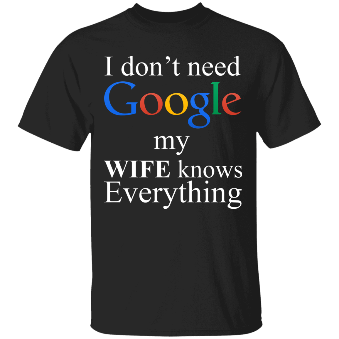 I Don't Need Google My Wife Knows Everything Apparel