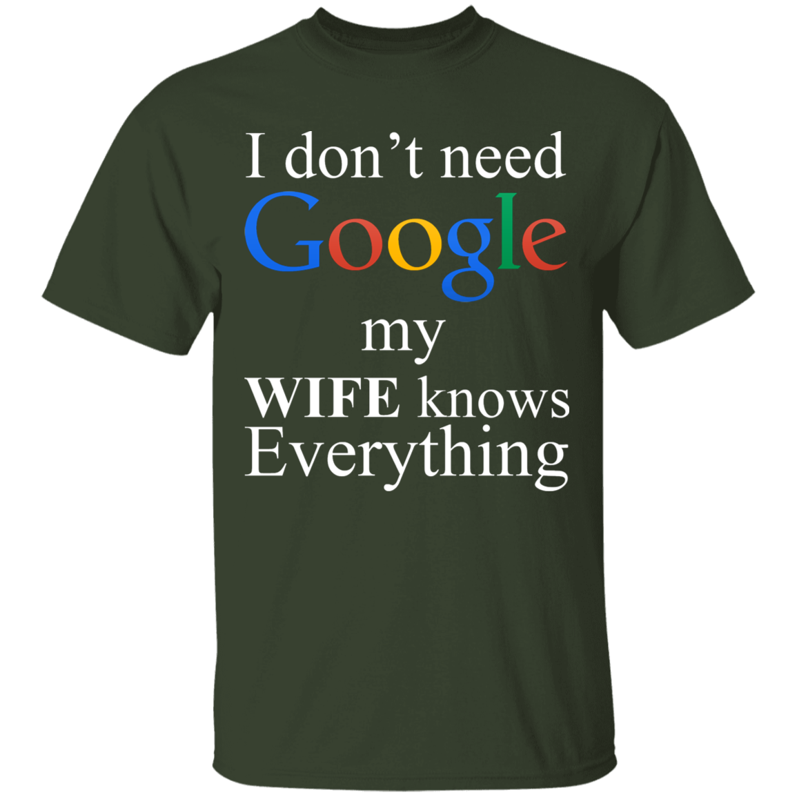 I Don't Need Google My Wife Knows Everything Apparel