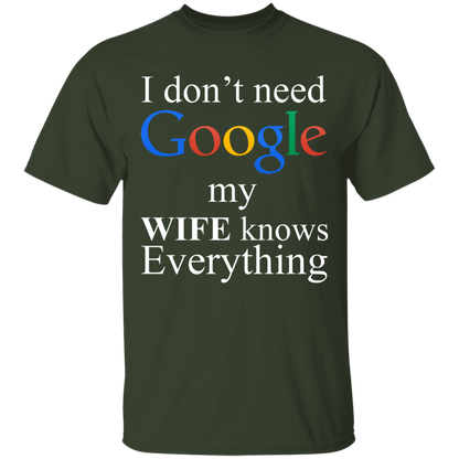 I Don't Need Google My Wife Knows Everything Apparel