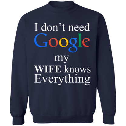 I Don't Need Google My Wife Knows Everything Apparel