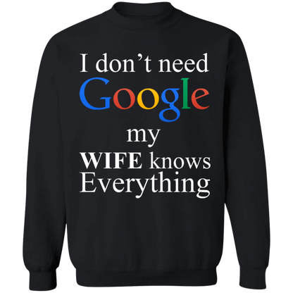 I Don't Need Google My Wife Knows Everything Apparel