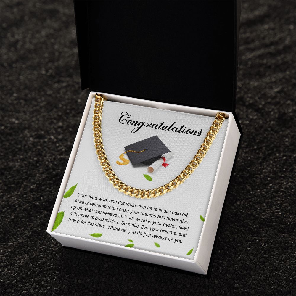 For Graduation | Congratulations - Cuban Link Chain