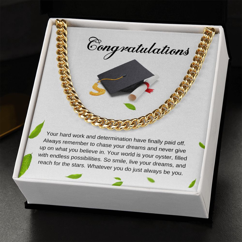 For Graduation | Congratulations - Cuban Link Chain