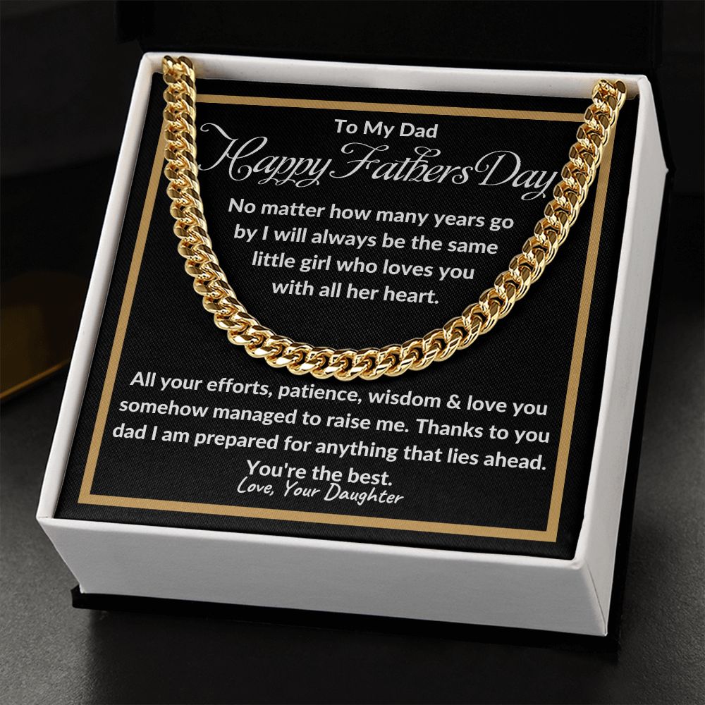 To My Dad | I Love You With All My Heart - Cuban Link Chain