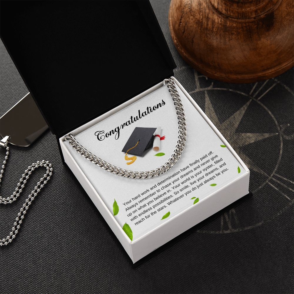 For Graduation | Congratulations - Cuban Link Chain