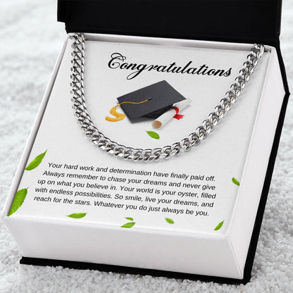 For Graduation | Congratulations - Cuban Link Chain