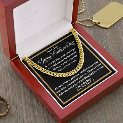 To My Dad | I Love You With All My Heart - Cuban Link Chain