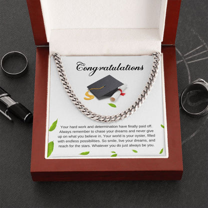 For Graduation | Congratulations - Cuban Link Chain