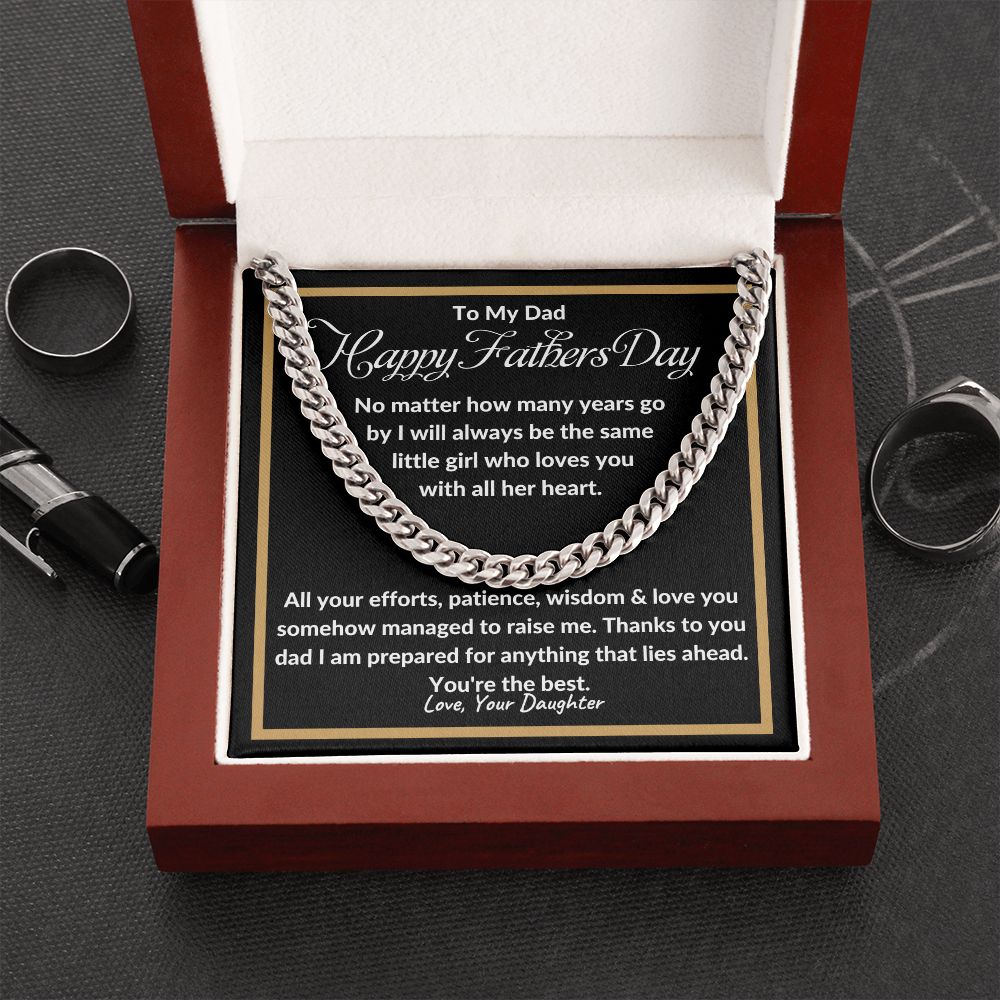 To My Dad | I Love You With All My Heart - Cuban Link Chain