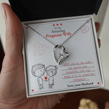 To My Amazing Pregnant Wife | With You (Forever Love Necklace)