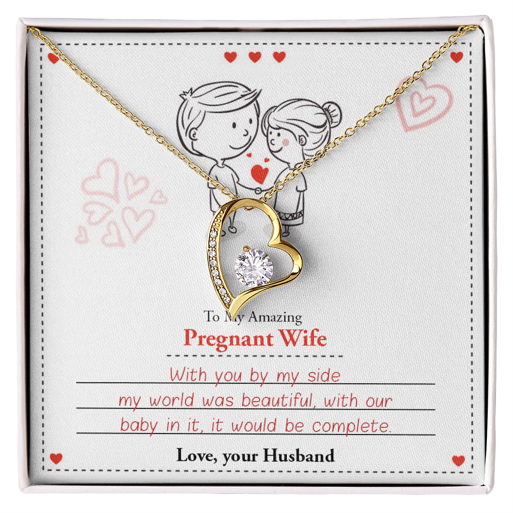 To My Amazing Pregnant Wife | With You By My Side (Forever Love Necklace)