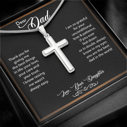 To My Dad | Thank You - Stainless Steel Cross Necklace